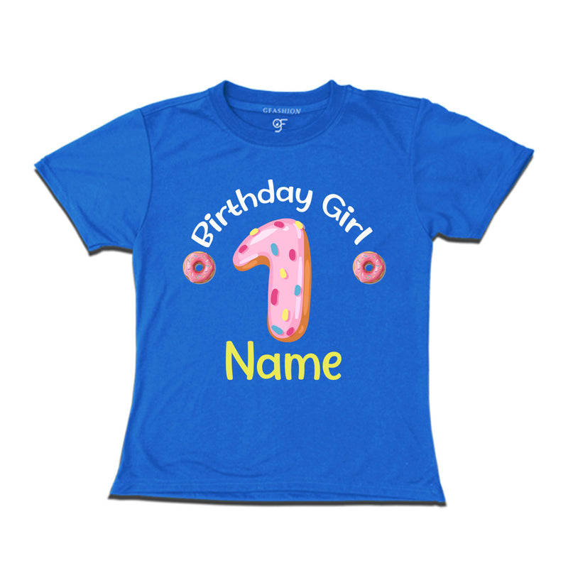 Donut Birthday girl t shirts with name customized for 1st birthday