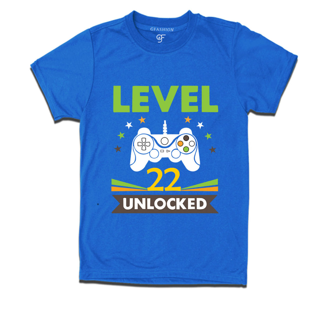 Buy Level 22 Unlocked gamer t-shirts for 22 year old birthday @ gfashion  online store – GFASHION