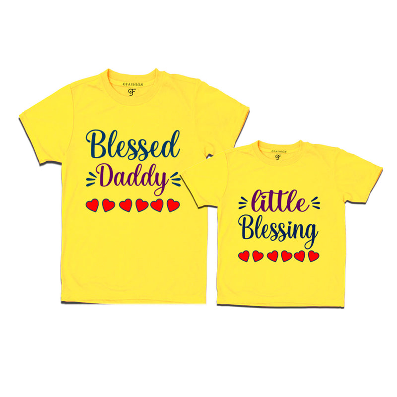 Blessed Daddy Little Blessing daddy son tshirts