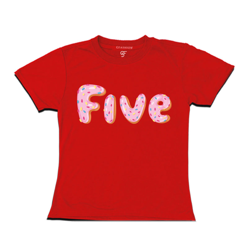 Donut Birthday girl t shirts for 5th birthday
