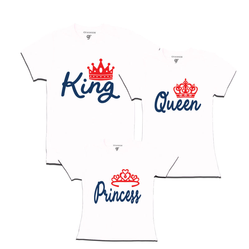 king queen and princess matching family t-shirt