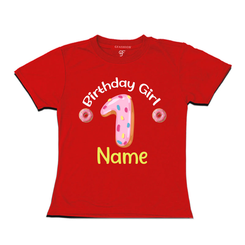 Donut Birthday girl t shirts with name customized for 1st birthday