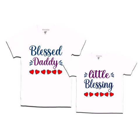 Blessed Daddy Little Blessing daddy son tshirts