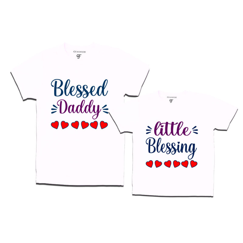 Blessed Daddy Little Blessing daddy son tshirts