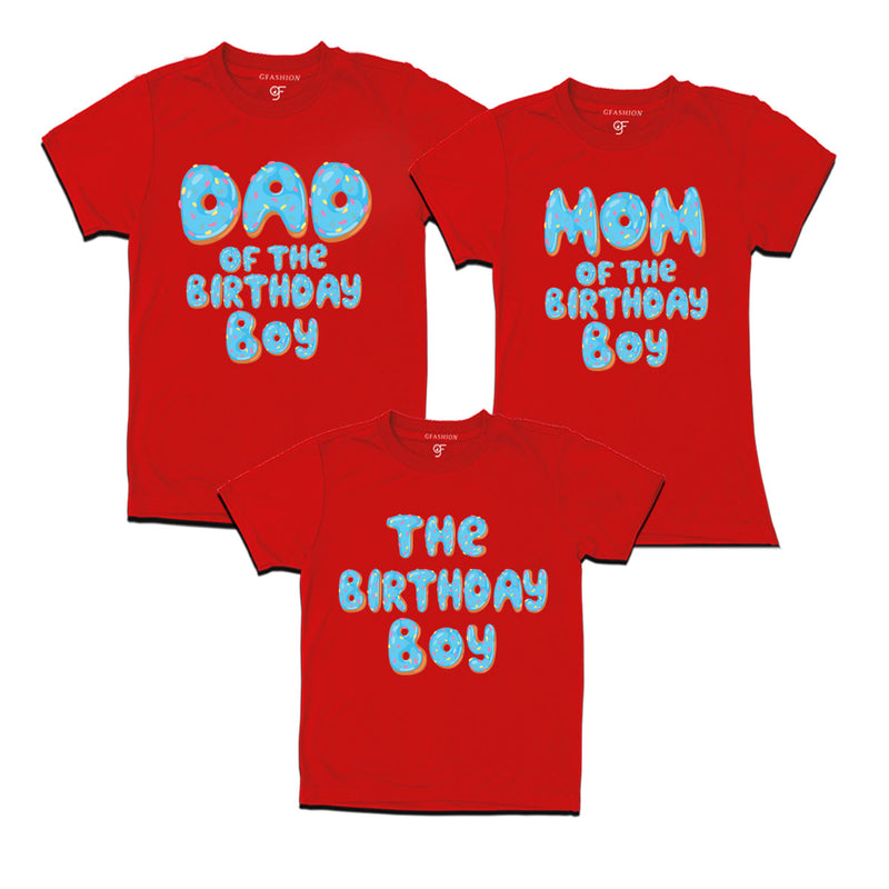 Blue donut tshirts for Dad Mom and birthday Boy