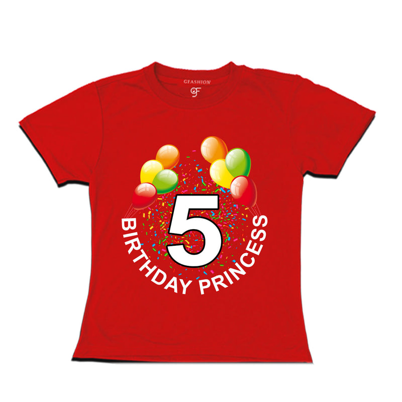 Birthday princess t shirts for 5th birthday
