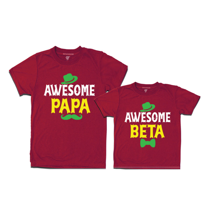 Awesome papa Awesome beta dad son tees