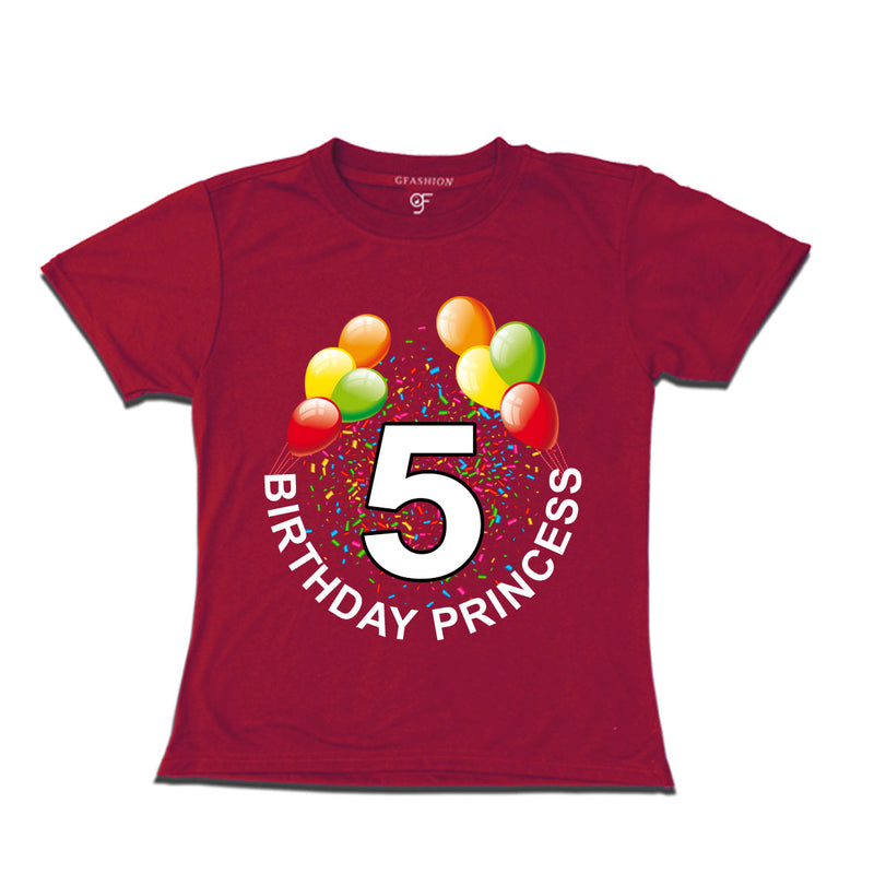 Birthday princess t shirts for 5th birthday