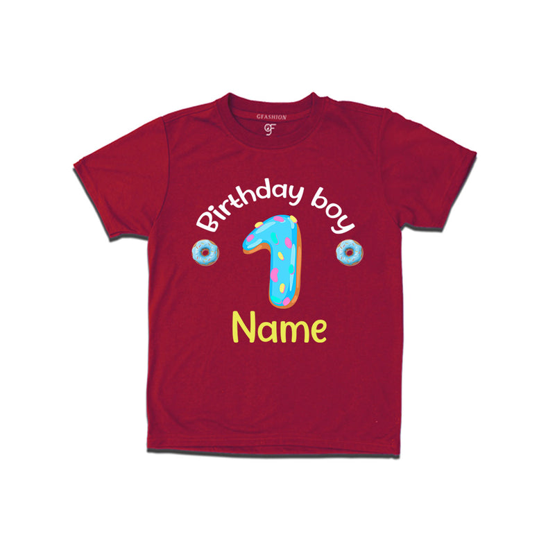 Donut Birthday boy t shirts with name customized for 1st birthday