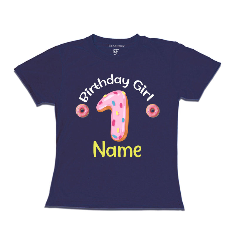 Donut Birthday girl t shirts with name customized for 1st birthday