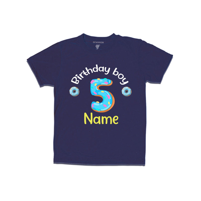 Donut Birthday boy t shirts with name customized for 5th birthday