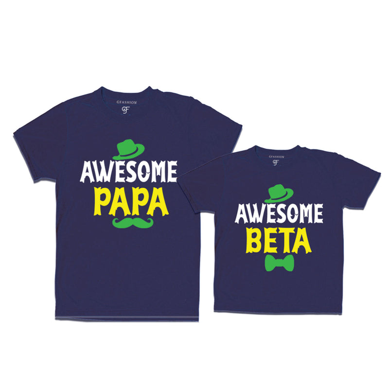Awesome papa Awesome beta dad son tees