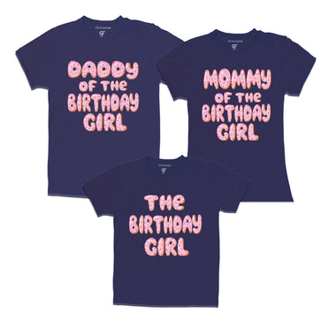 Pink donut Birthday t-shirts for family