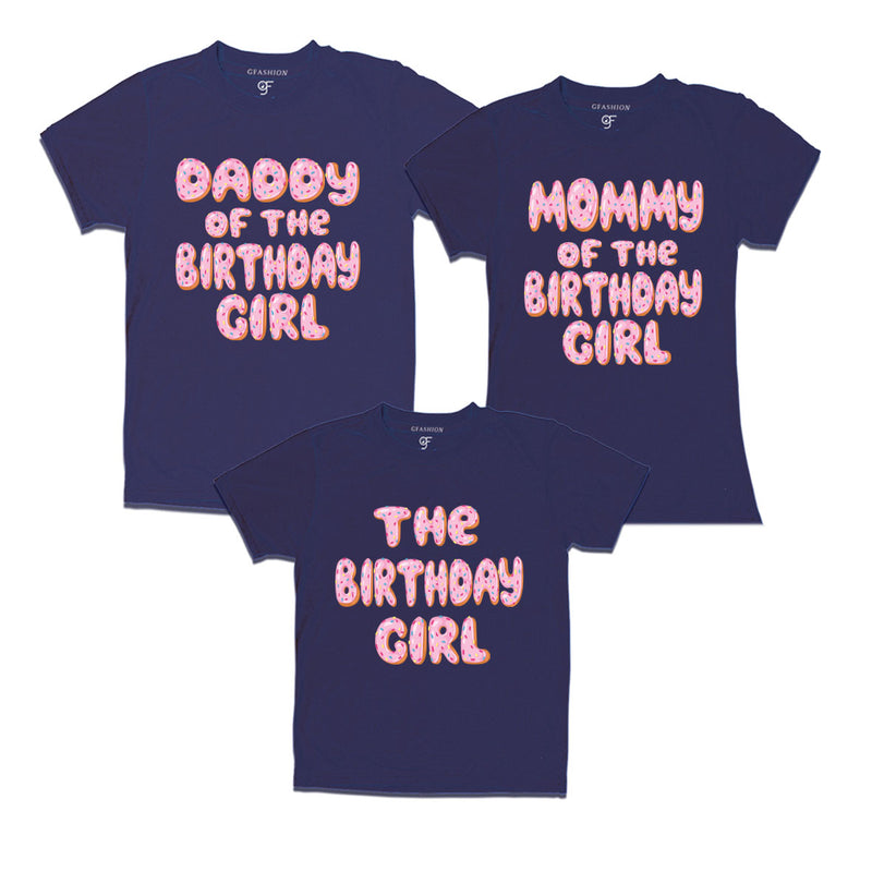 Pink donut Birthday t-shirts for family