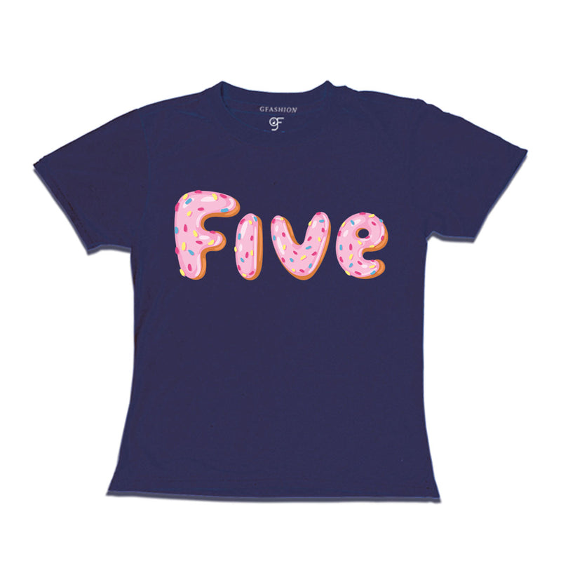 Donut Birthday girl t shirts for 5th birthday