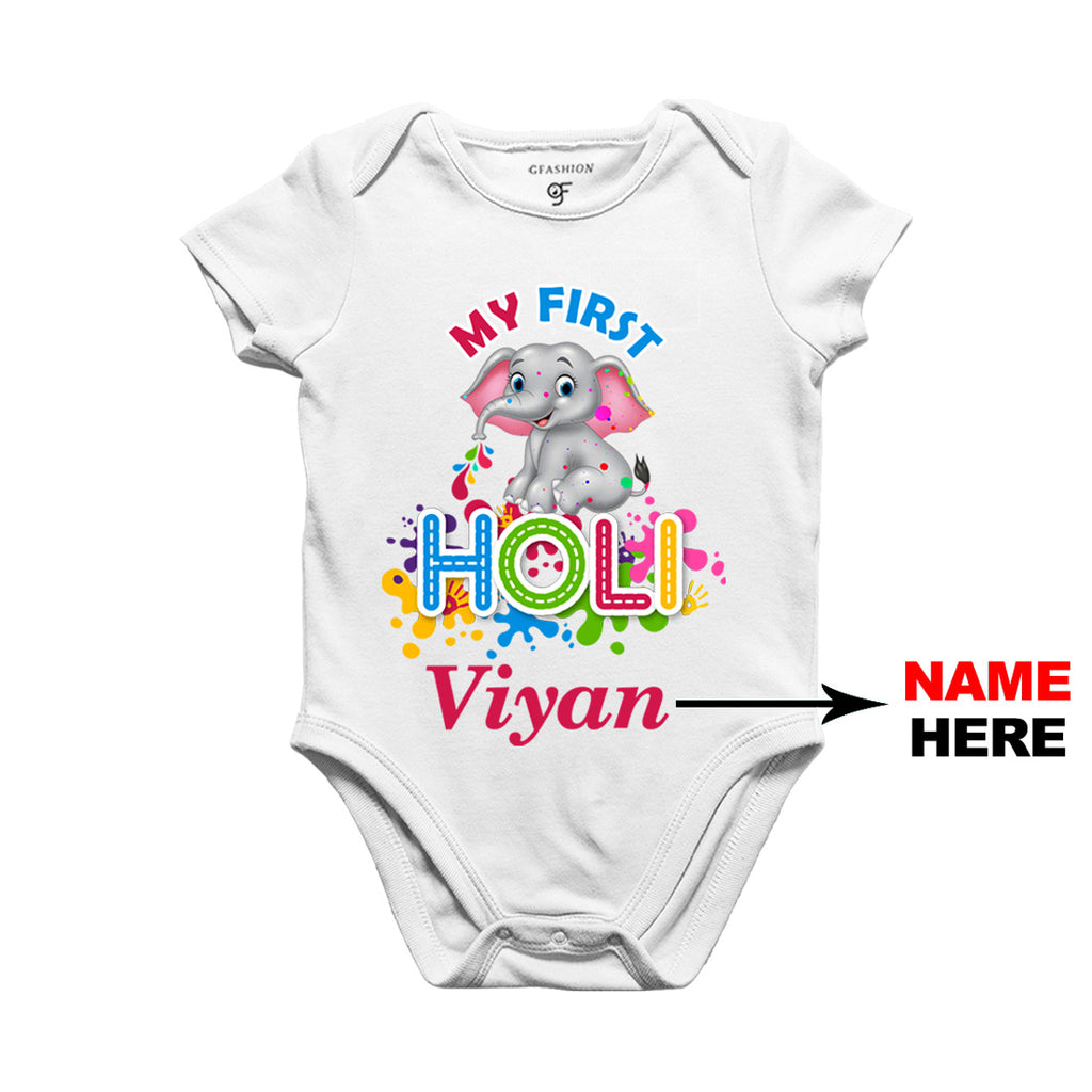 My First Holi Baby Onesie-Name Customized