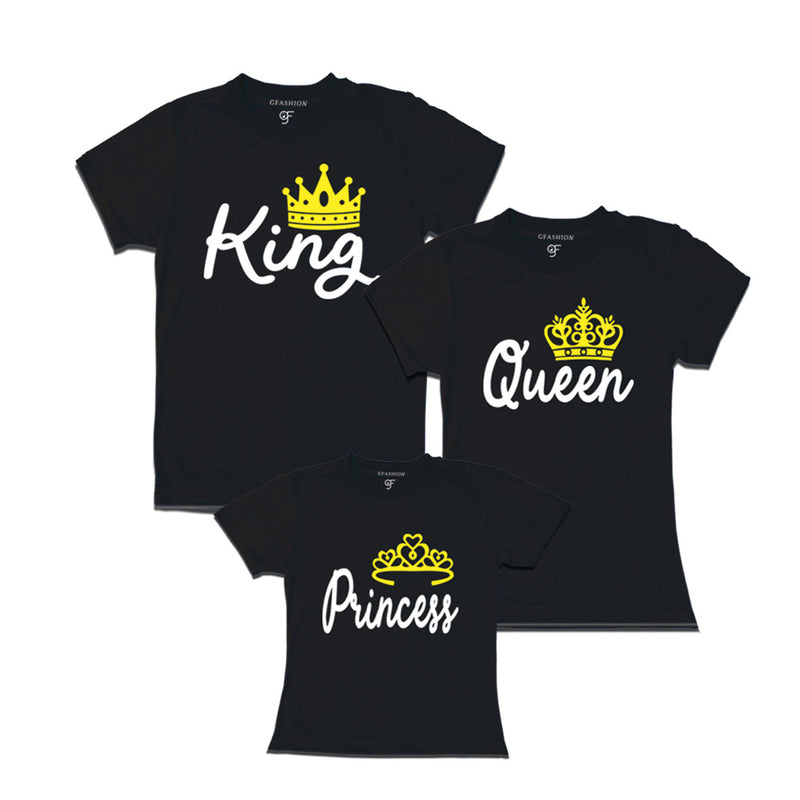 king queen and princess matching family t-shirt
