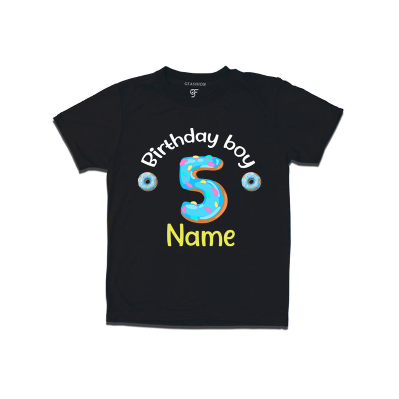 Donut Birthday boy t shirts with name customized for 5th birthday