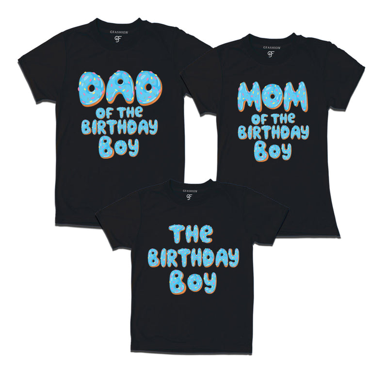 Blue donut tshirts for Dad Mom and birthday Boy