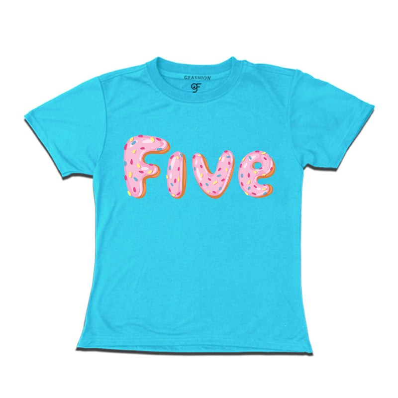 Donut Birthday girl t shirts for 5th birthday