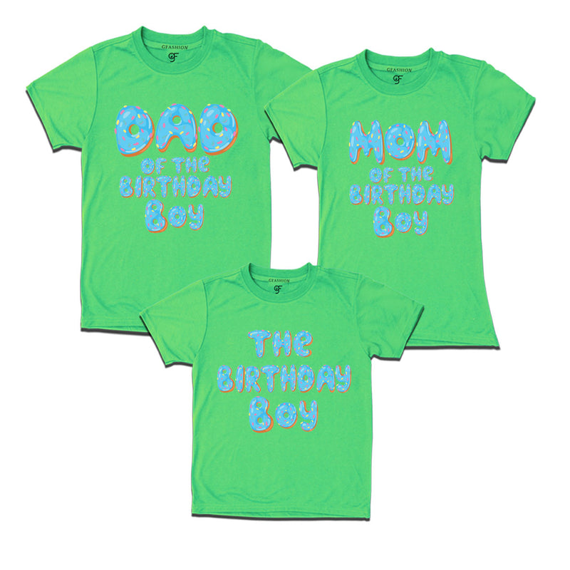 Blue donut tshirts for Dad Mom and birthday Boy