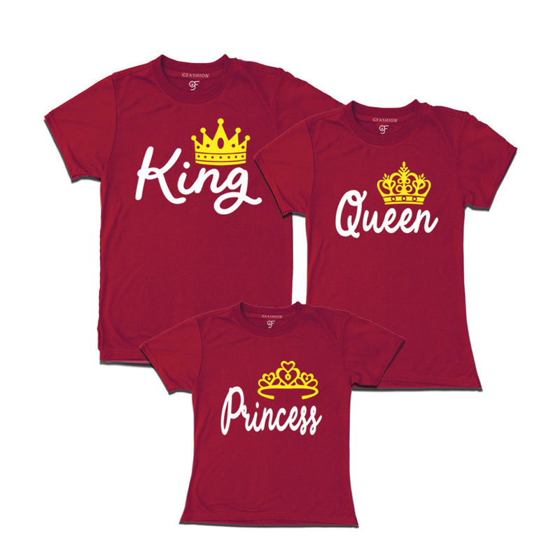 king queen and princess matching family t-shirt