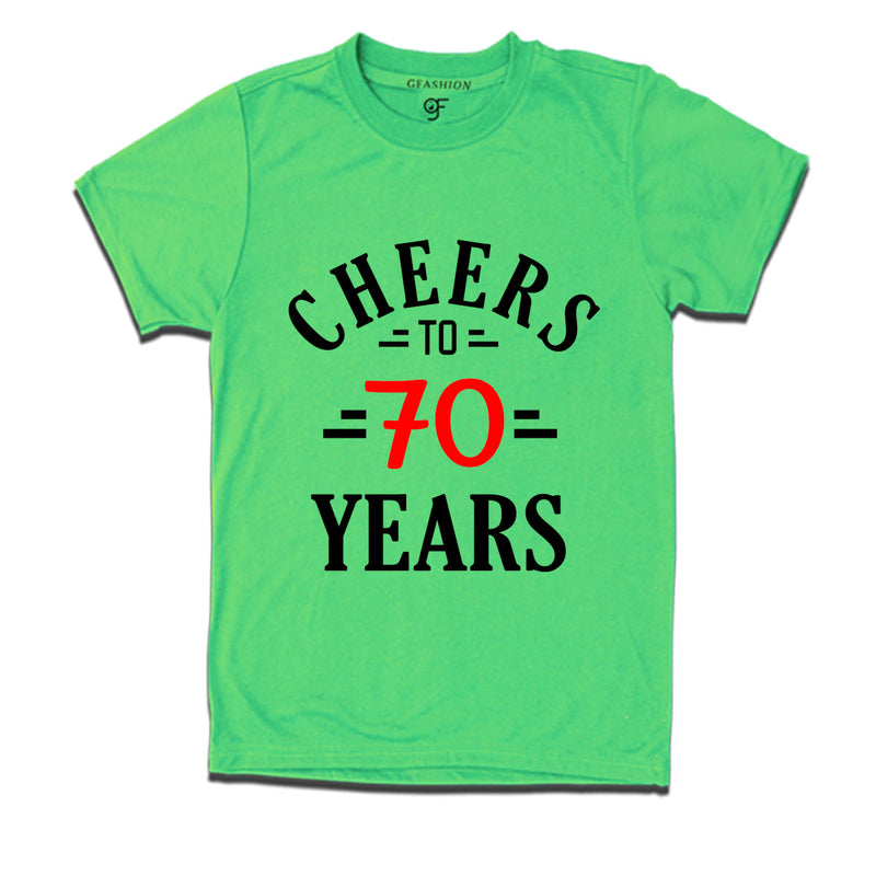 Cheers to 70 years birthday t shirts for 70th birthday