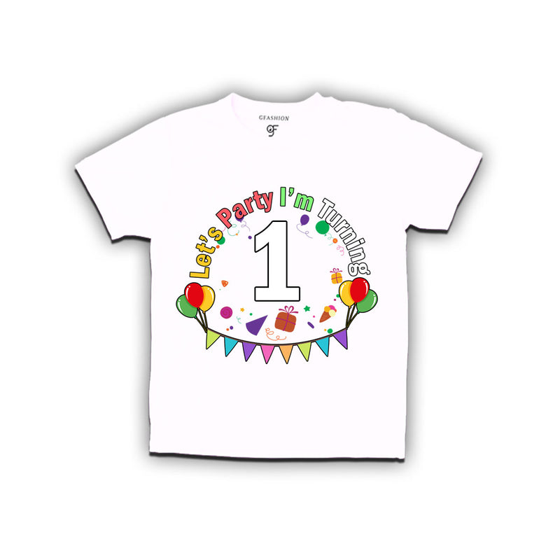 Let's party i'm turning 1 festive birthday t shirts
