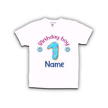 Donut Birthday boy t shirts with name customized for 1st birthday