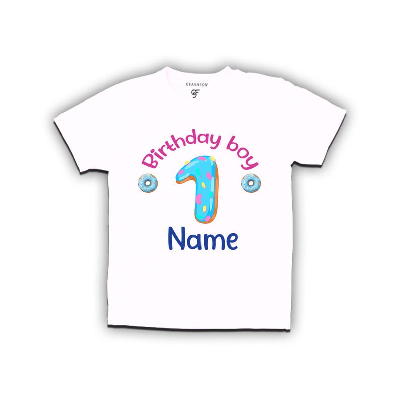 Donut Birthday boy t shirts with name customized for 1st birthday