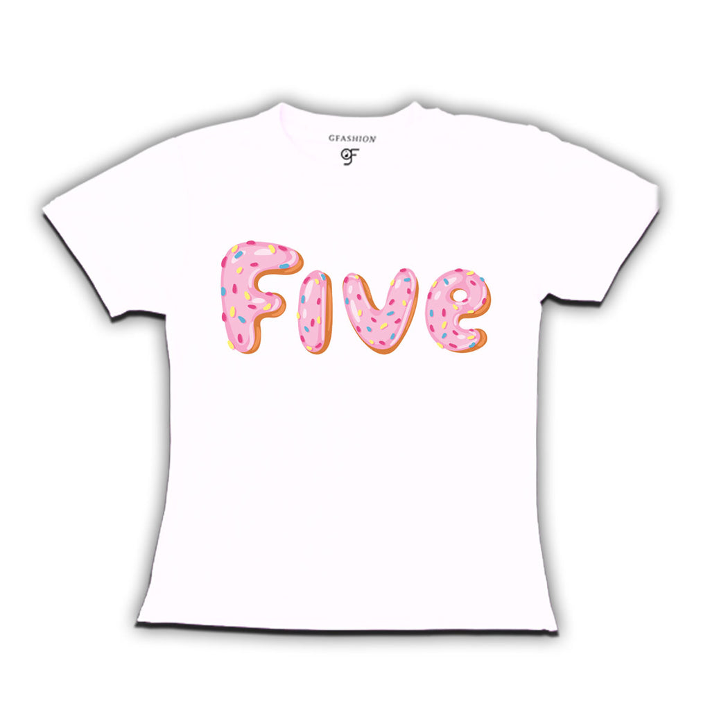 Donut Birthday girl t shirts for 5th birthday