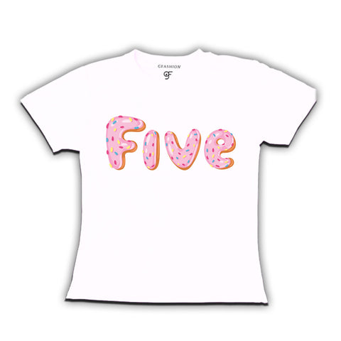Donut Birthday girl t shirts for 5th birthday