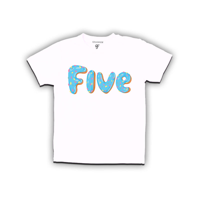 Donut Birthday boy t shirts for 5th birthday