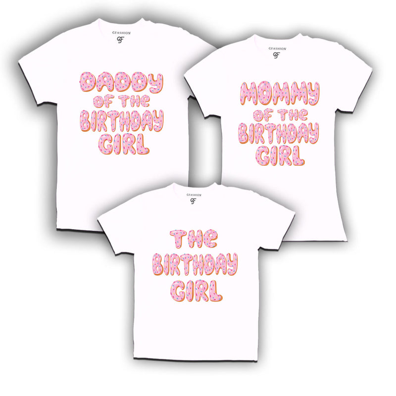 Pink donut Birthday t-shirts for family