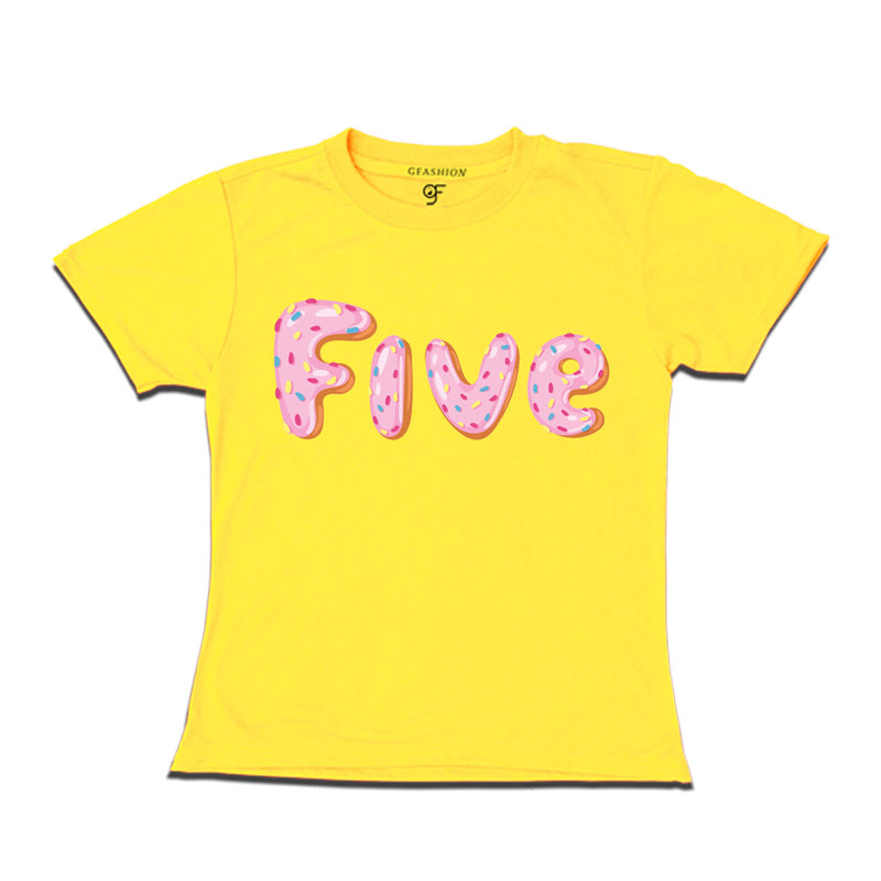 Donut Birthday girl t shirts for 5th birthday