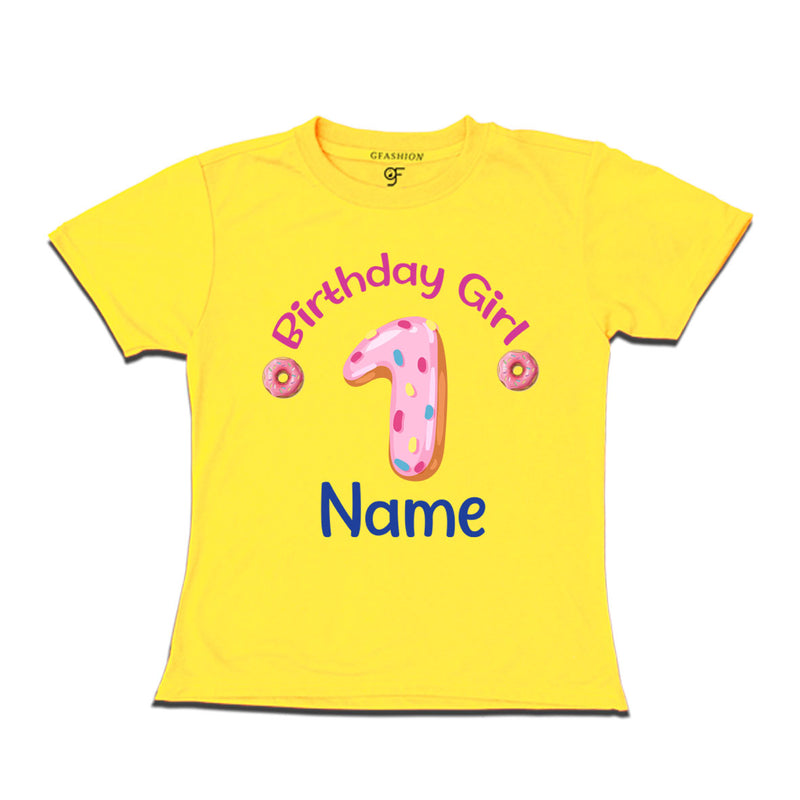 Donut Birthday girl t shirts with name customized for 1st birthday