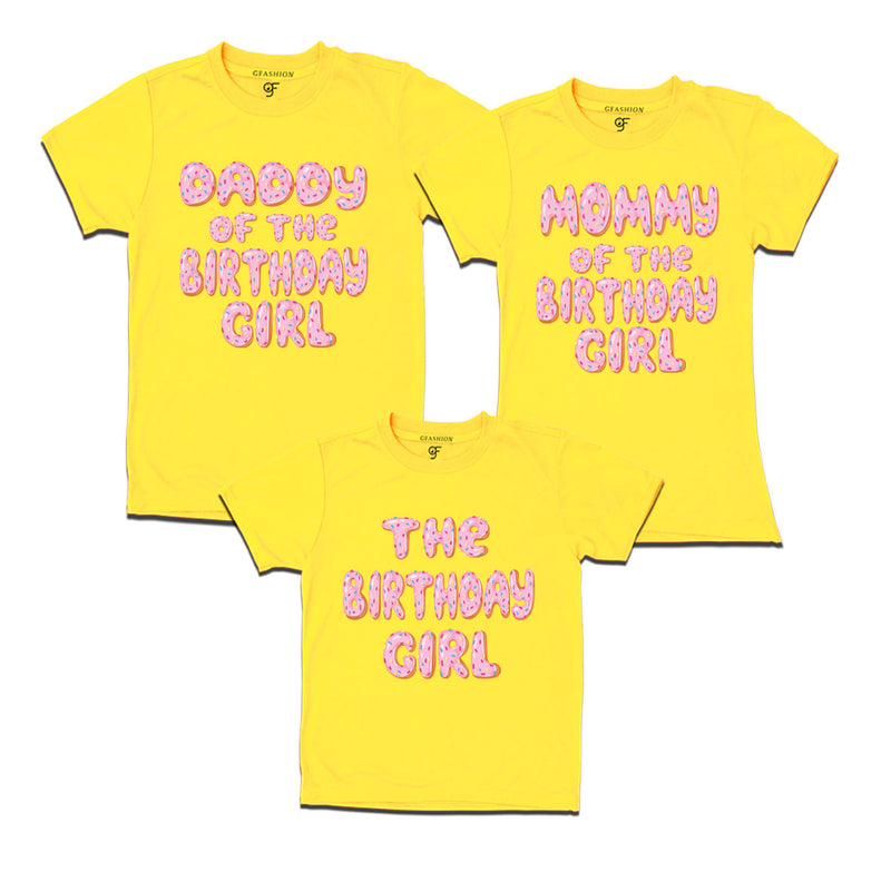 Pink donut Birthday t-shirts for family