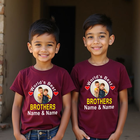 World's Best Brothers T-shirts with Photo and Name Customize
