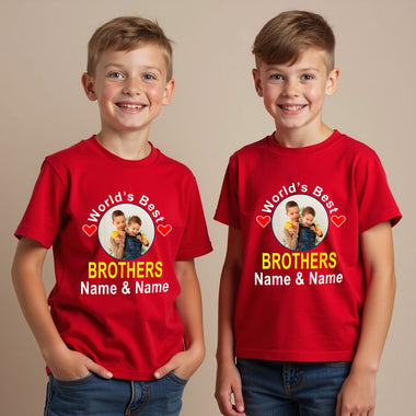 World's Best Brothers T-shirts with Photo and Name Customize