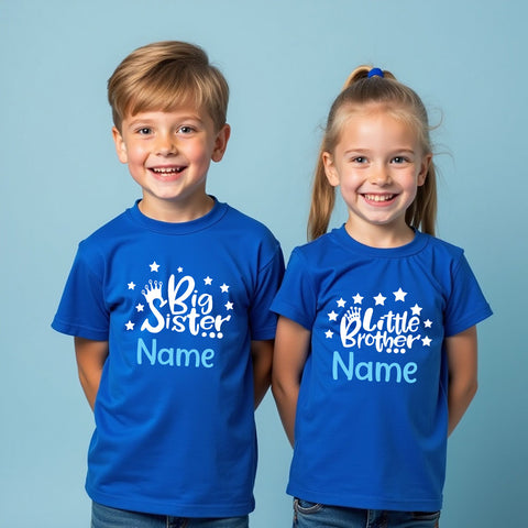 big sister name little brother name print tees
