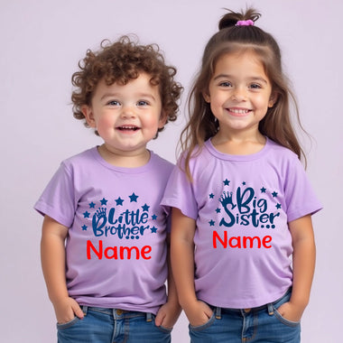 big sister name little brother name print tees