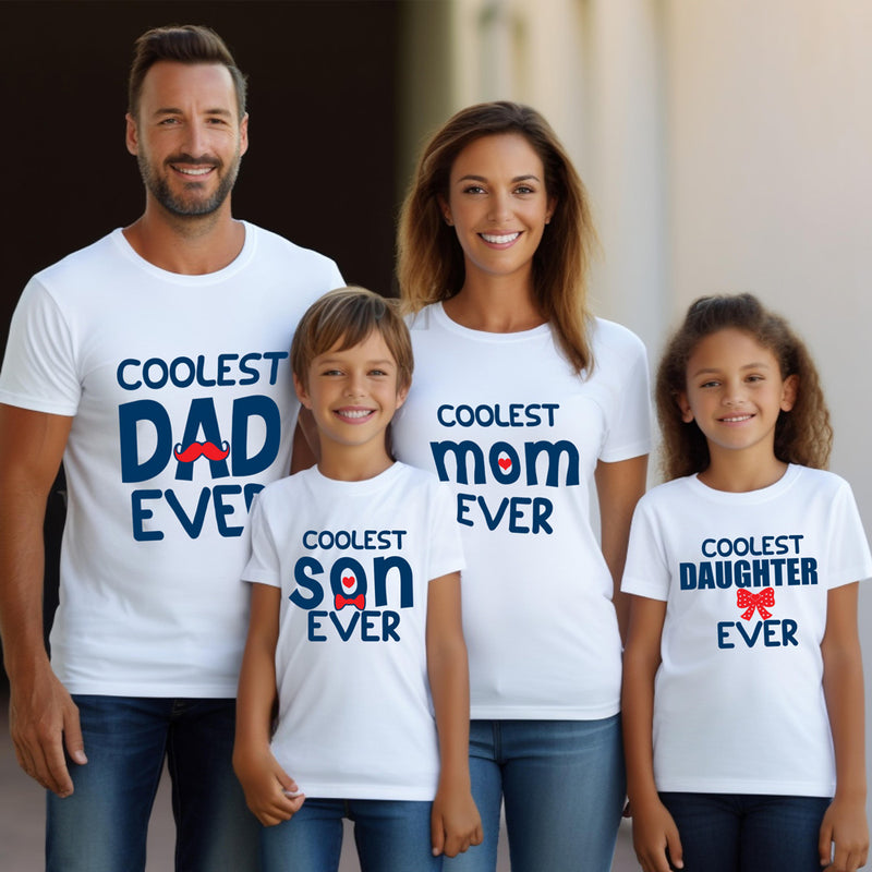 Coolest Dad mom son and daughter family tshirts set of 3,4,5