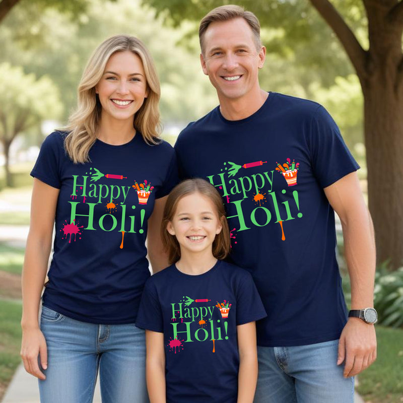Happy Holi T-shirts For Couples and Family
