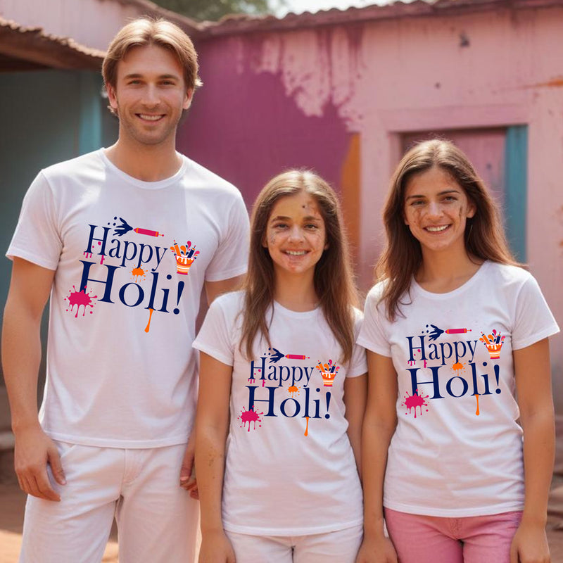 Happy Holi T-shirts For Couples and Family