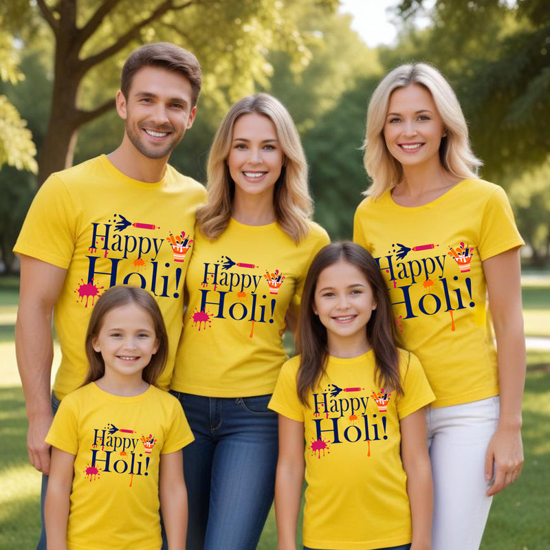 Happy Holi T-shirts For Couples and Family