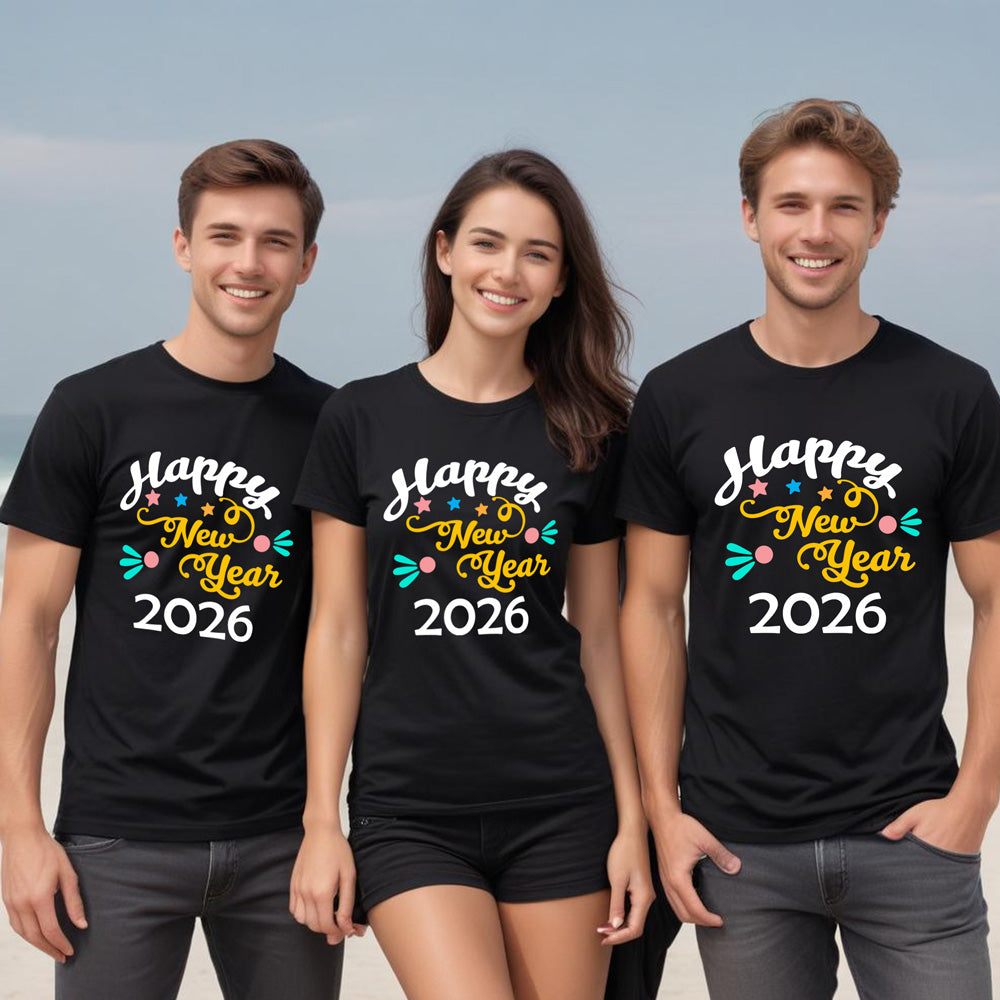 Wish You Happy New Year T-shirts for Family and friends