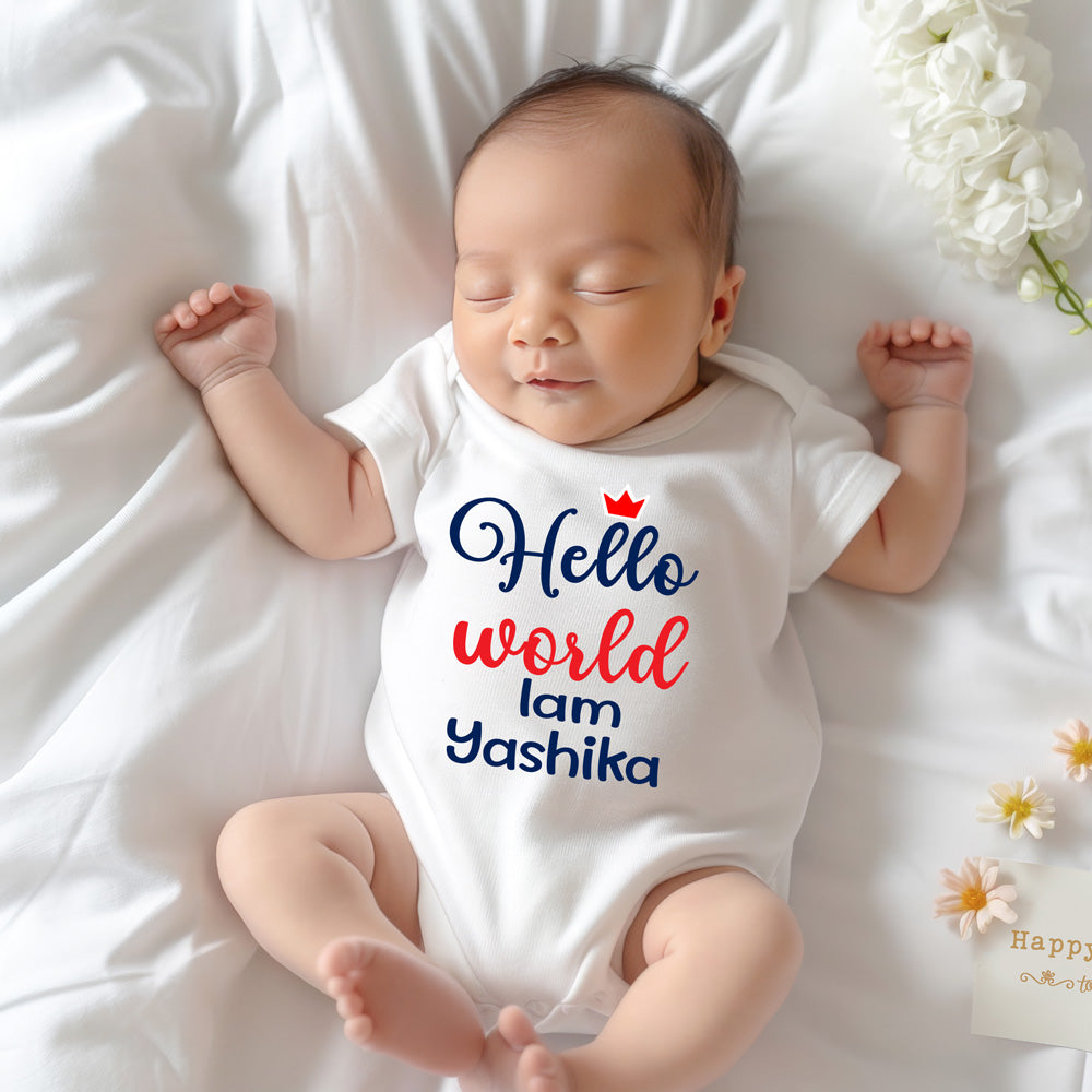 Hello world print with name /bodysuit online gfashion india