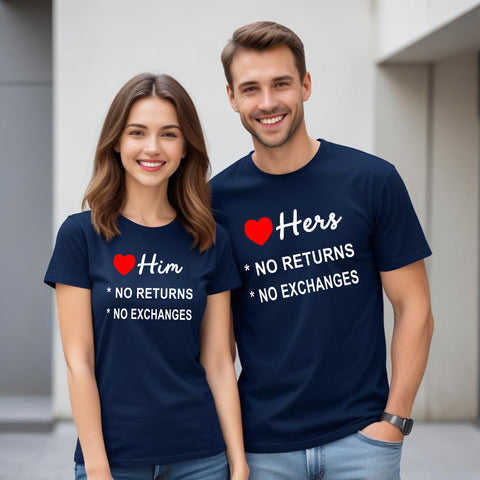 Him-hers no return no exchanges tshirts
