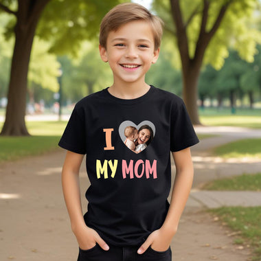 I love my mom photo customize t-shirts