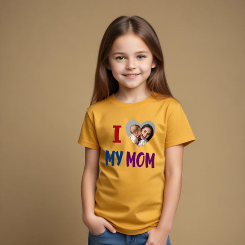 I love my mom photo customize t-shirts